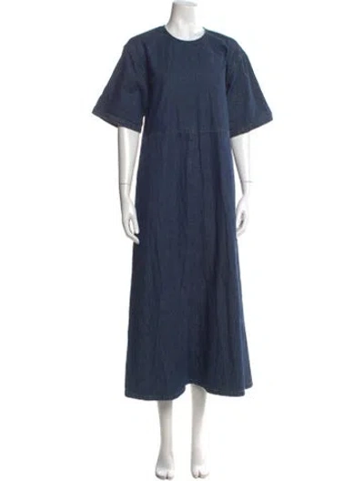 Pre-owned Rachel Comey Crew Neck Long Dress In Blue