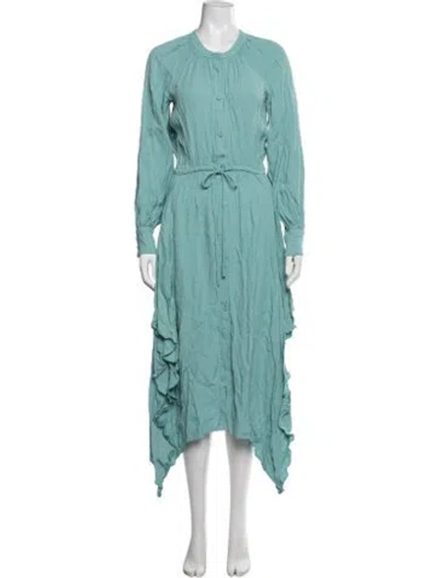 Pre-owned Rachel Comey Crew Neck Long Dress In Blue