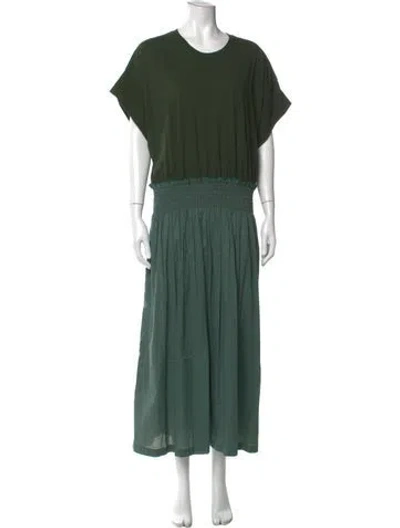 Pre-owned Rachel Comey Crew Neck Long Dress In Green