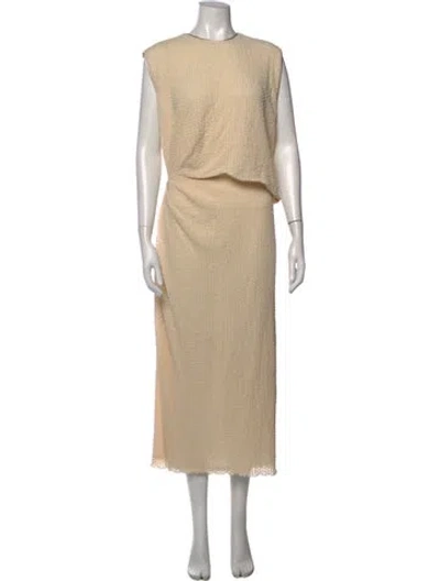 Pre-owned Rachel Comey Crew Neck Long Dress In Neutrals