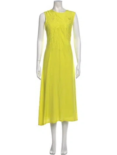 Pre-owned Rachel Comey Crew Neck Long Dress In Yellow