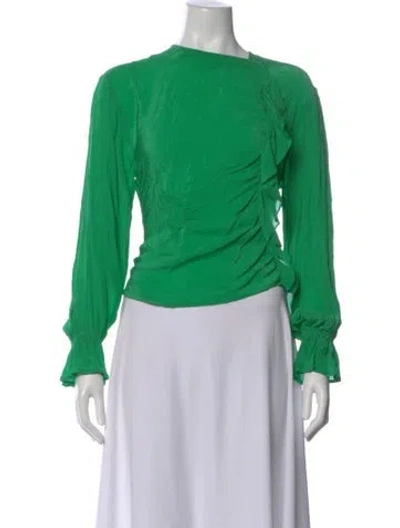 Pre-owned Rachel Comey Crew Neck Long Sleeve Blouse In Green