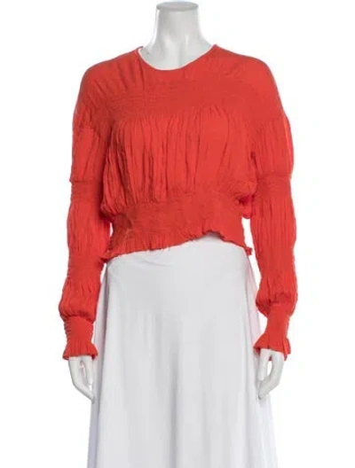 Pre-owned Rachel Comey Crew Neck Long Sleeve Blouse In Orange