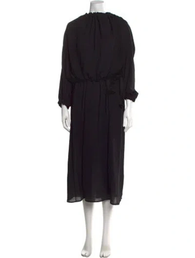 Pre-owned Rachel Comey Crew Neck Midi Length Dress In Black