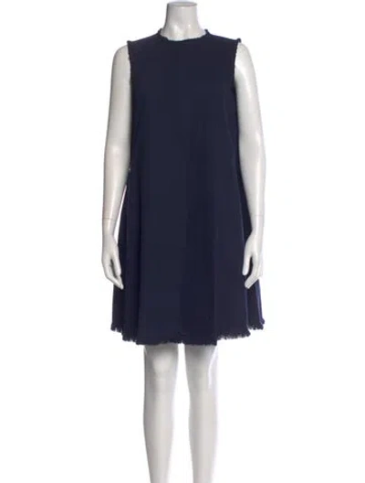 Pre-owned Rachel Comey Crew Neck Mini Dress In Blue