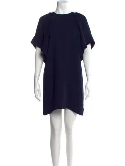 Pre-owned Rachel Comey Crew Neck Mini Dress In Blue