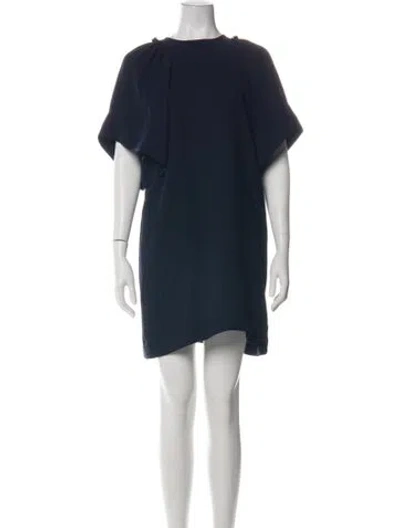 Pre-owned Rachel Comey Crew Neck Mini Dress In Blue