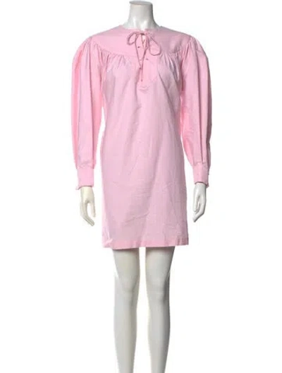 Pre-owned Rachel Comey Crew Neck Mini Dress In Pink