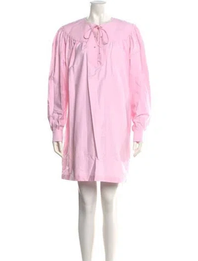 Pre-owned Rachel Comey Crew Neck Mini Dress In Pink