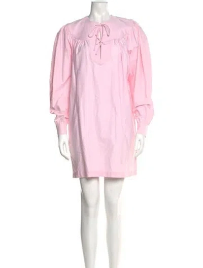 Pre-owned Rachel Comey Crew Neck Mini Dress In Pink