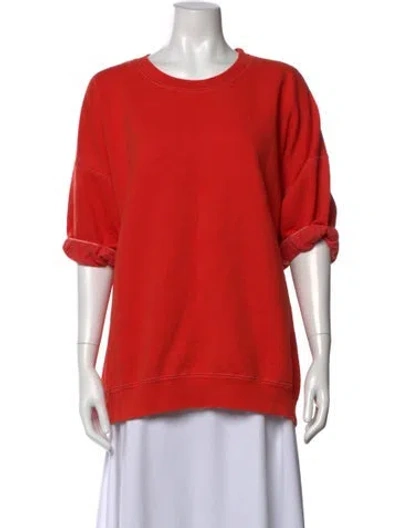 Pre-owned Rachel Comey Crew Neck Short Sleeve Sweatshirt In Orange