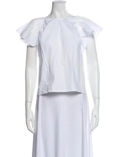 Pre-owned Rachel Comey Crew Neck Short Sleeve Top In White