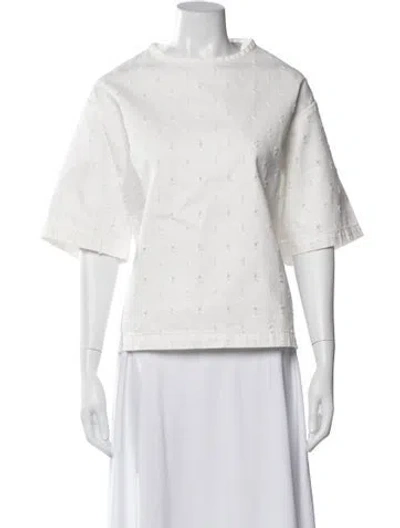 Pre-owned Rachel Comey Crew Neck Short Sleeve Top In White