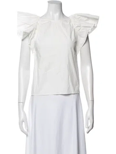 Pre-owned Rachel Comey Crew Neck Short Sleeve Top In White