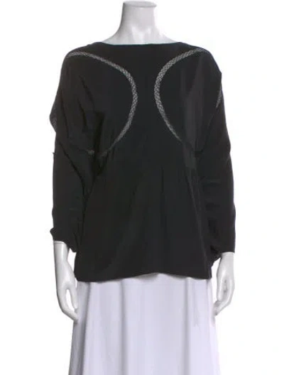 Pre-owned Rachel Comey Crew Neck Three-quarter Sleeve Blouse In Black