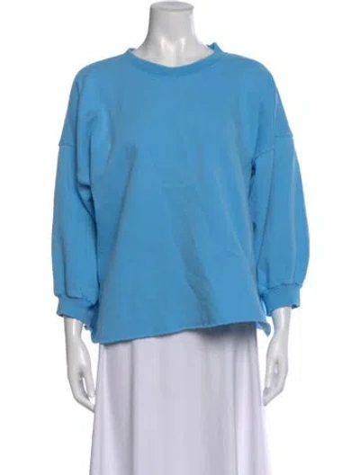 Pre-owned Rachel Comey Crew Neck Three-quarter Sleeve Sweatshirt In Blue