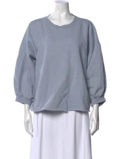 Pre-owned Rachel Comey Crew Neck Three-quarter Sleeve Sweatshirt In Blue