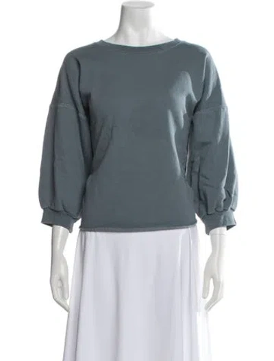 Pre-owned Rachel Comey Crew Neck Three-quarter Sleeve Sweatshirt In Blue