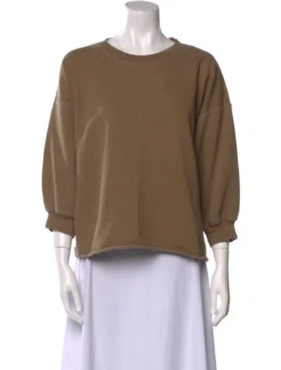 Pre-owned Rachel Comey Crew Neck Three-quarter Sleeve Sweatshirt In Brown