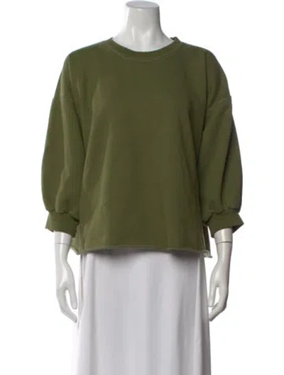 Pre-owned Rachel Comey Crew Neck Three-quarter Sleeve Sweatshirt In Green