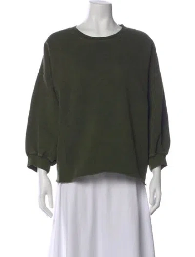 Pre-owned Rachel Comey Crew Neck Three-quarter Sleeve Sweatshirt In Green