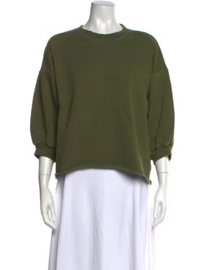 Pre-owned Rachel Comey Crew Neck Three-quarter Sleeve Sweatshirt In Green