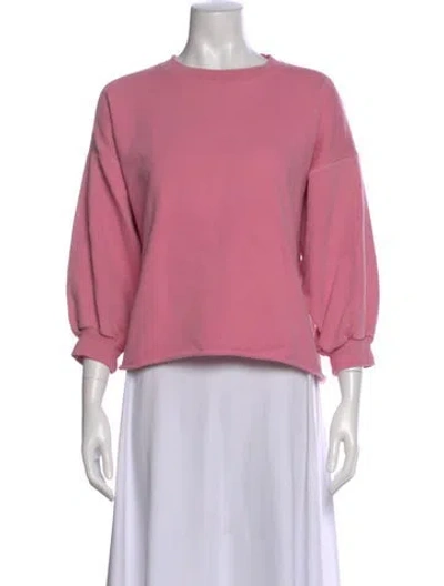 Pre-owned Rachel Comey Crew Neck Three-quarter Sleeve Sweatshirt In Pink