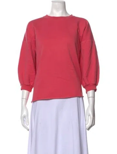 Pre-owned Rachel Comey Crew Neck Three-quarter Sleeve Sweatshirt In Pink