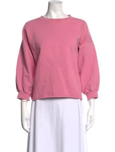 Pre-owned Rachel Comey Crew Neck Three-quarter Sleeve Sweatshirt In Pink