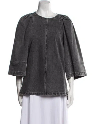 Pre-owned Rachel Comey Crew Neck Three-quarter Sleeve Sweatshirt W/ Tags In Gray