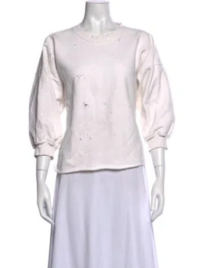 Pre-owned Rachel Comey Crew Neck Three-quarter Sleeve Sweatshirt In White