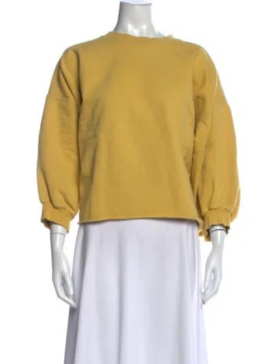 Pre-owned Rachel Comey Crew Neck Three-quarter Sleeve Sweatshirt In Yellow