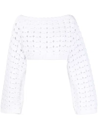 Rachel Comey Cropped Open-knit Jumper In White