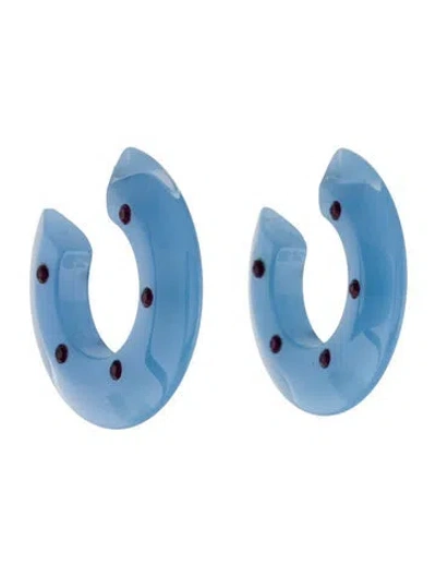 Pre-owned Rachel Comey Crystal & Resin Hula Hoop Earrings In Multi