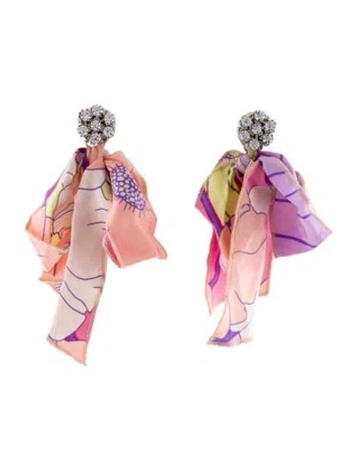 Pre-owned Rachel Comey Crystal & Ribbon Elliot Earclip Earrings In Multi
