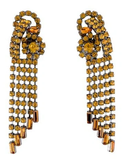 Pre-owned Rachel Comey Crystal Rerun Clip-on Earrings In Yellow