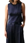 RACHEL COMEY DARTER TOP IN NAVY