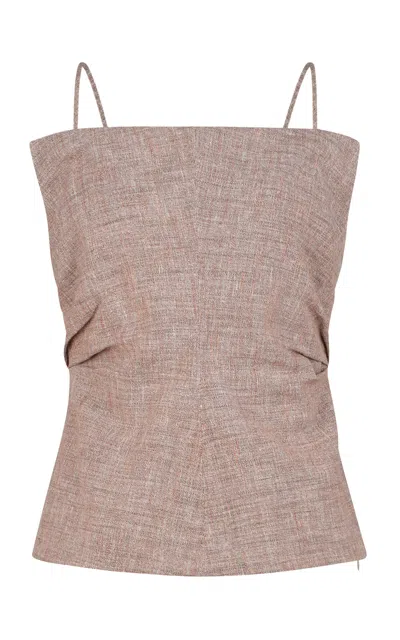 Rachel Comey Dillane Linen-cotton Top In Brown