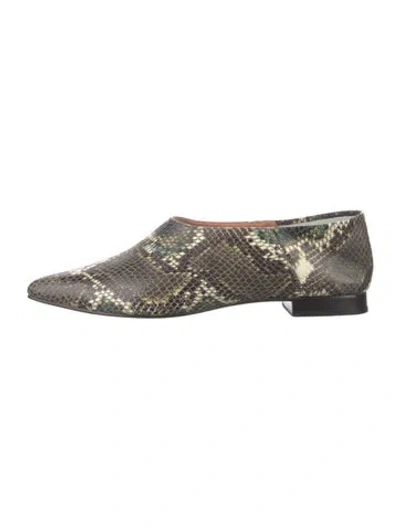 Pre-owned Rachel Comey Embossed Leather Animal Print Flats In Multicolor