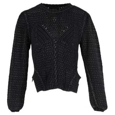 Rachel Comey Emes Cable Knit Sweater In Black Cotton In Blue