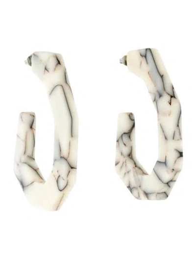 Pre-owned Rachel Comey Factor Hoop Earring In White