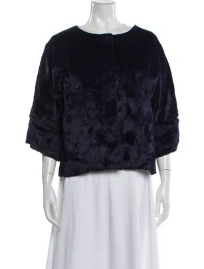 Pre-owned Rachel Comey Faux Fur Jacket In Blue