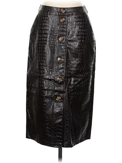 Pre-owned Rachel Comey Faux Leather Skirt In Black