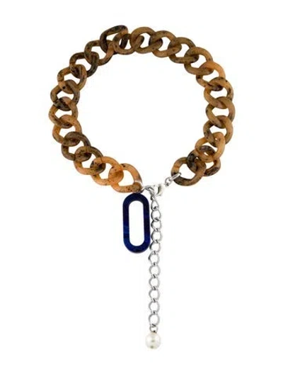 Pre-owned Rachel Comey Faux Pearl & Acrylic Mini Pezzi Choker Necklace, 22.5" In Multicolor