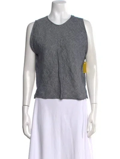 Pre-owned Rachel Comey Faux Shearling Crew Neck Top In Green