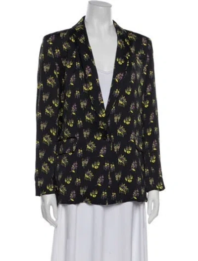 Pre-owned Rachel Comey Floral Print Blazer In Blue
