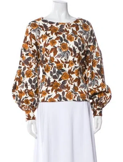 Pre-owned Rachel Comey Floral Print Crew Neck Top In Multi
