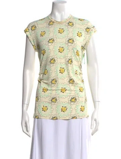 Pre-owned Rachel Comey Floral Print Crew Neck Top In Neutral