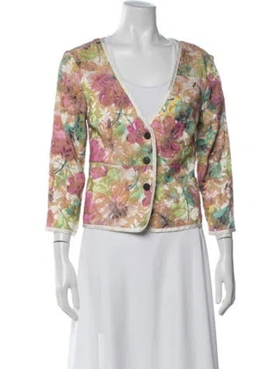 Pre-owned Rachel Comey Floral Print Jacket In Purple