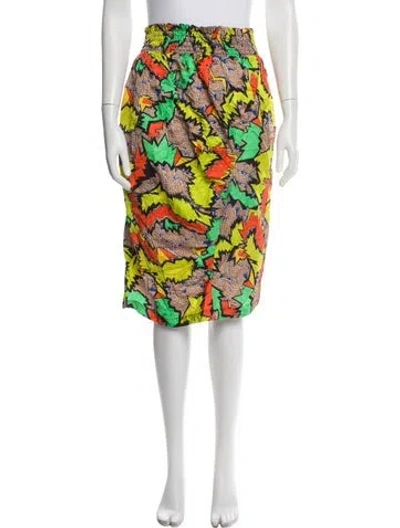 Pre-owned Rachel Comey Floral Print Knee-length Skirt In Orange